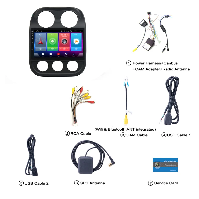 Полный сенсорный экран автомобиля Android 8,1 радио плеер для JEEP Compass 2011- DSP gps навигация Видео Мультимедиа Встроенный Bluetooth