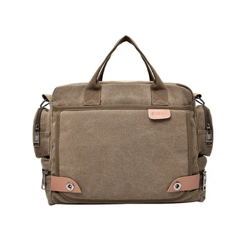 

Casual Men's Handbags Solid Canvas Business Briefcase Multifunction Shoulder Bag Crossbody Bags Travel High Capacity Pocket