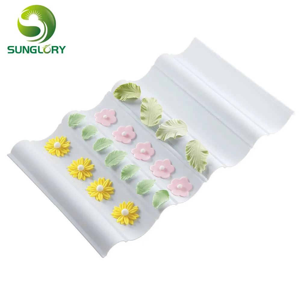Baking Tools Sugarcraft Fondant DIY Gum Paste Decorating 2PCS Wave Flower Former Set To Dry Cake
