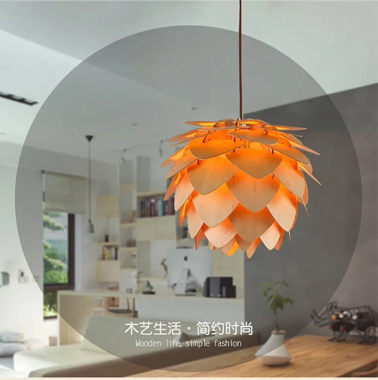 Домашняя столовая Pinecone подвесные лампы современный деревянный PH DIY IQ элементы