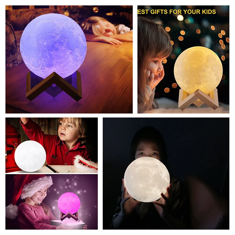 Светодиодный ночник с 3D принтом перезаряжаемый 16/2 цветов 20/24/22 см|baby nightlight|night