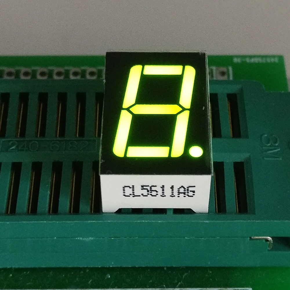 10 шт. 1 бит 0,56 дюймов цифровая трубка дисплей желтый зеленый свет 7 сегмент общий катод/анод