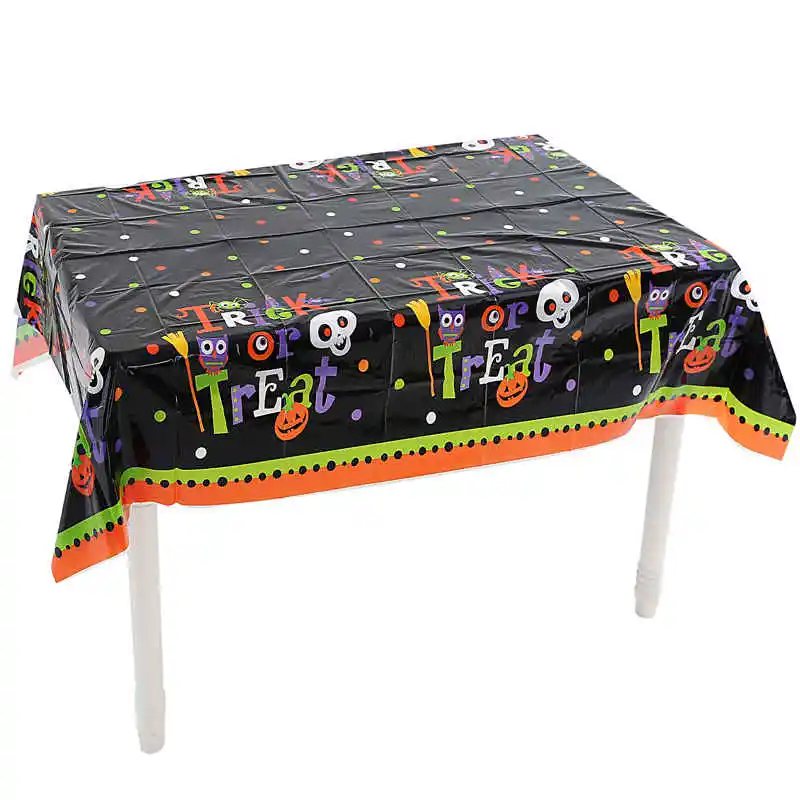 

Halloween Party Decorations Skull Spider Pattern Printed Disposable Tablecloth For Bar KTV Kids Party Decor Supplies