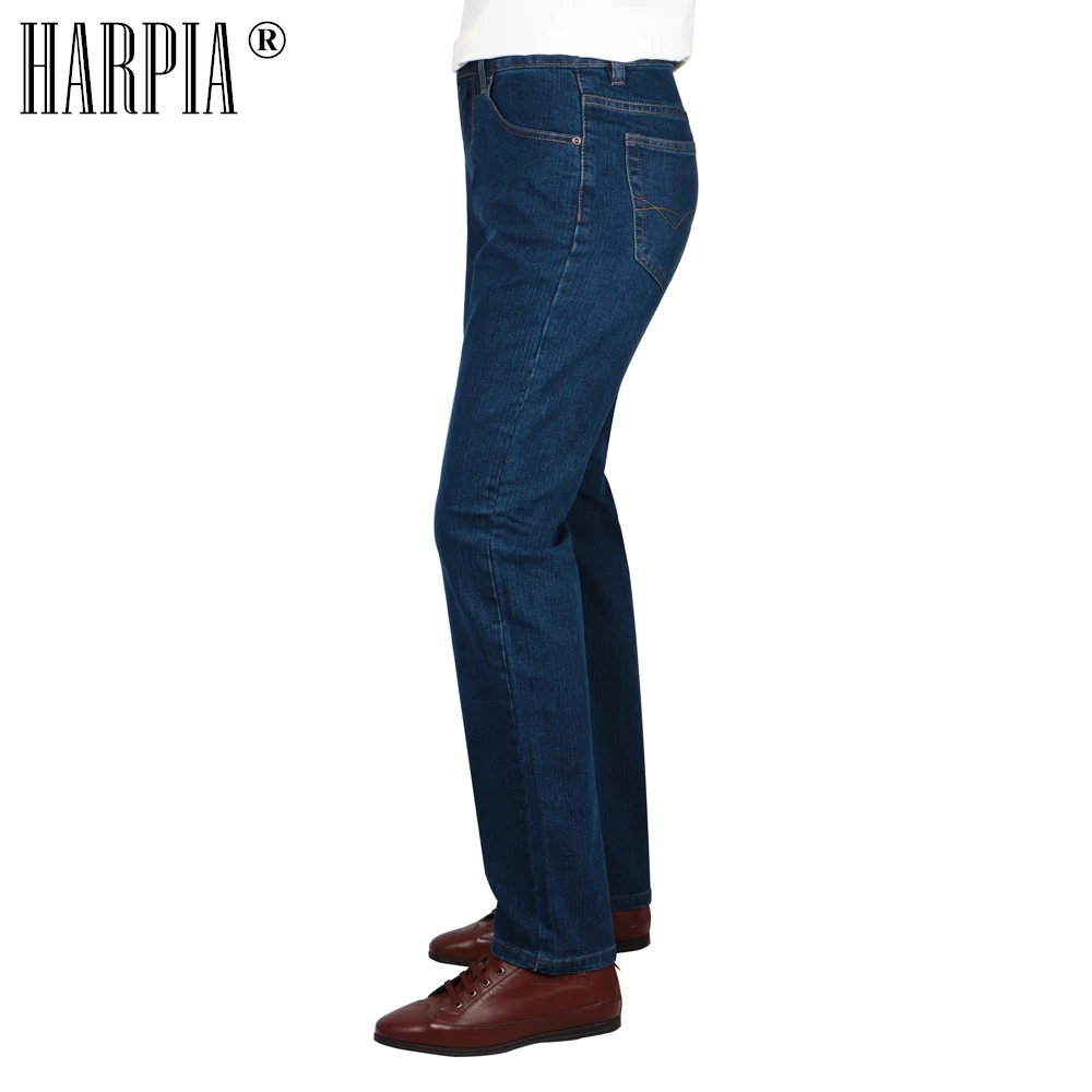 HARPIA High Quality Men Jeans Casual Straight Denim Male Classic Jeans Pants Man Stretch Fashion Heavyweight Trousers Size32-42 