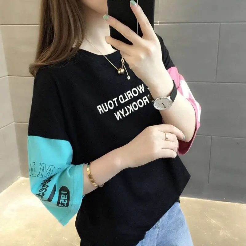 Корейские Топы Ulzzang футболка для женщин летний топ в стиле Харадзюку с надписью и