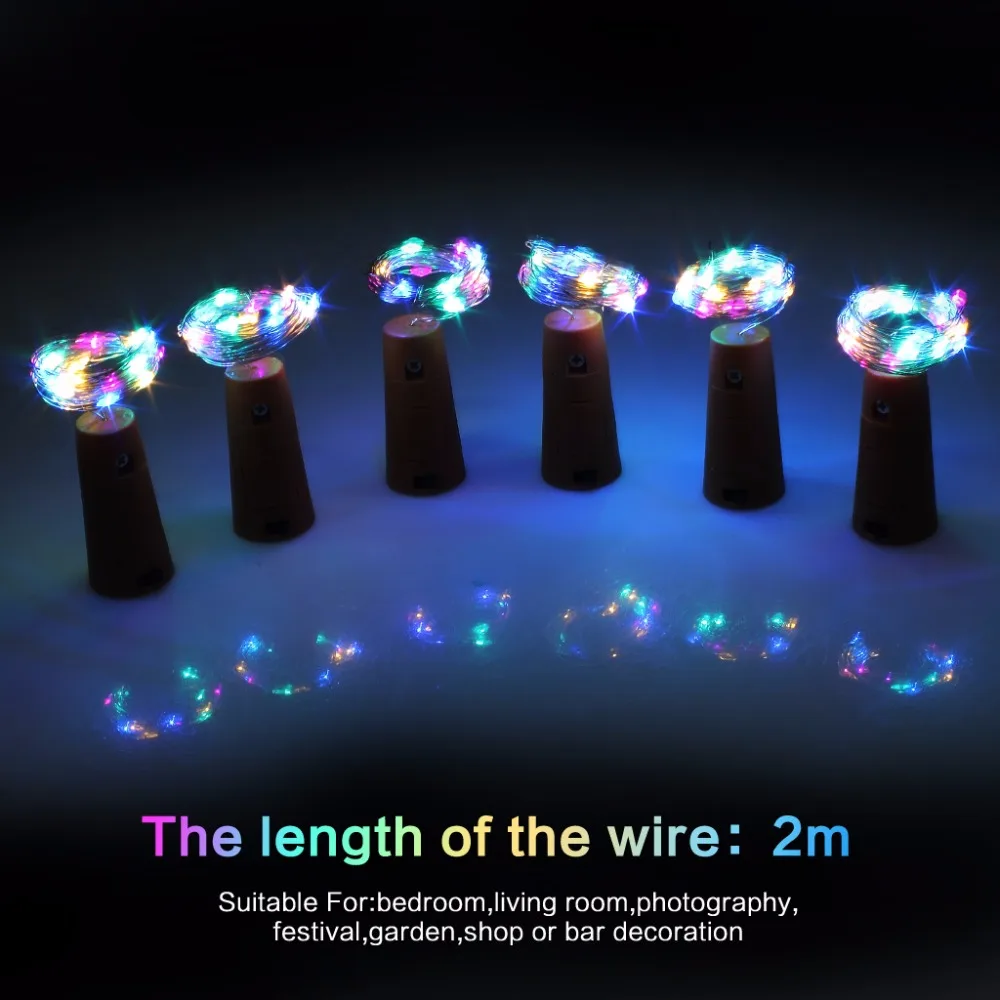 Xmas Wine Bottle Corks LED String Lights Set Of 6Pcs Flashing Copper Wire Bulb Christmas Decoration 6.56Ft  (1)
