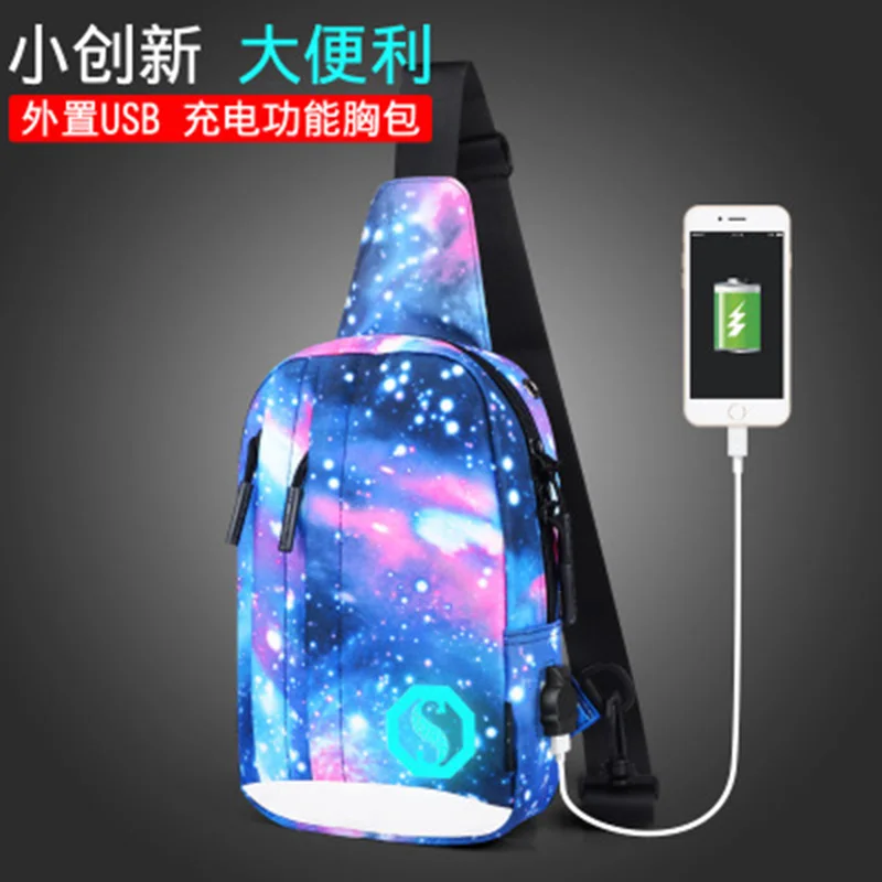 Men Women Backpack USB Charging Oxford Chest Bag Anti Theft Teenager Headphone Hole Night Reflection Design Shoulder Bag BP0221 (22)