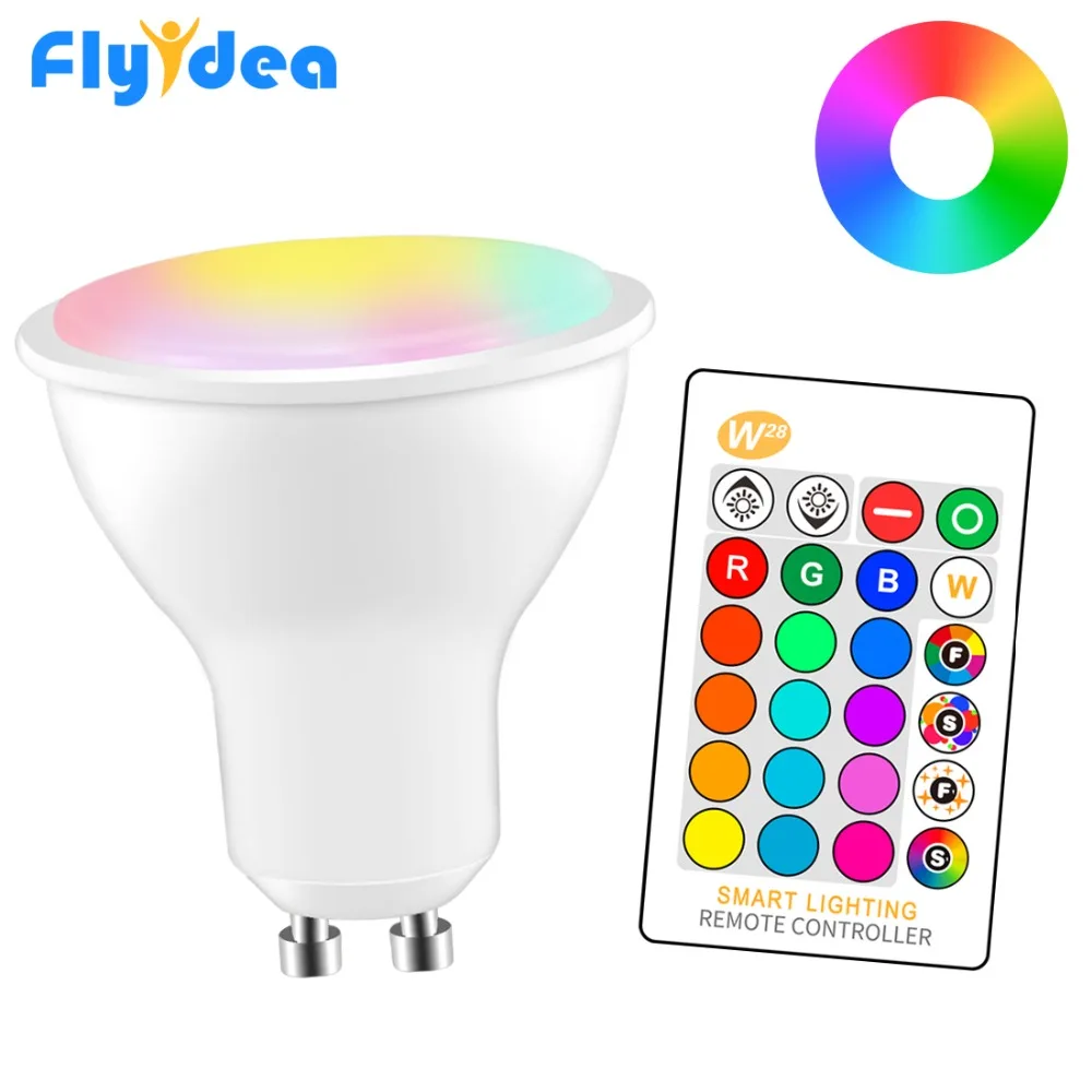 Светодиодный светильник 8 Вт RGB + белый GU10 220/110 В умный волшебный образец