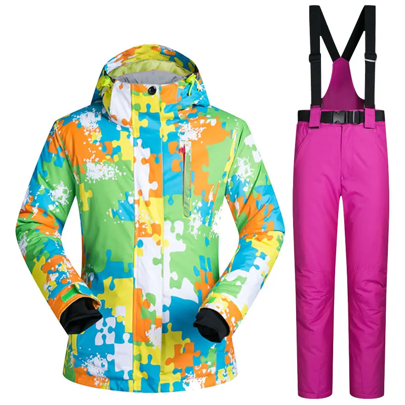 على الجليد الدعاوى الماركات WL جديد في الهواء الطلق يندبروف ماء Wramth الثلوج الملابس التزلج جاكيت وسروال الشتاء بدلة تزلج المرأة