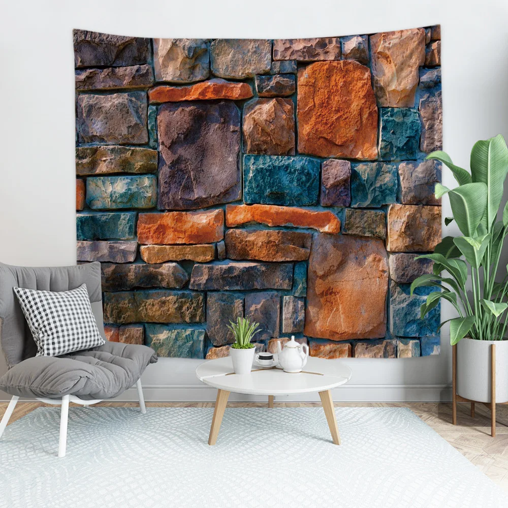 Creative 3d Brick Home Decor Tapestry Polyester Beach Towel