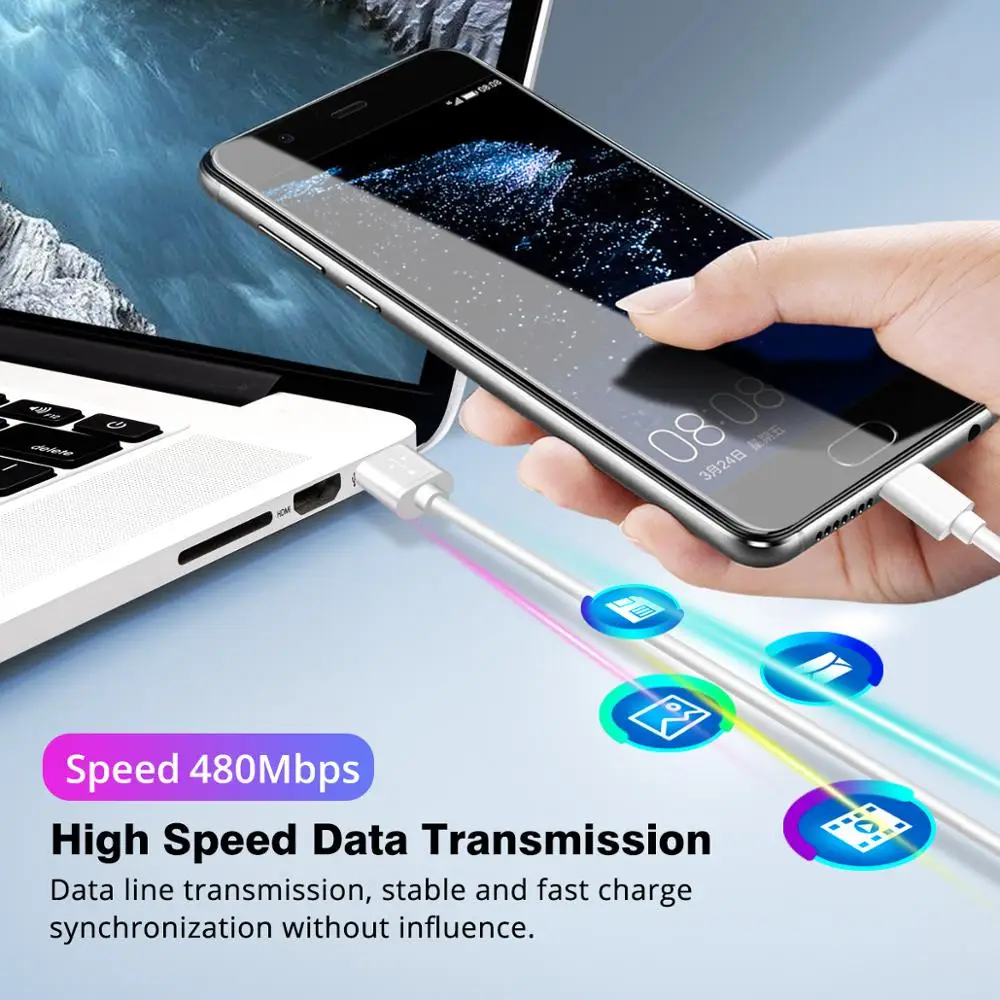 FONKEN USB Type C Cable 5A Quick Charger Type-C Phone Cable USB C SCP FCP QC4.0 QC3.0 Fast Charging Universal Android Data Cord