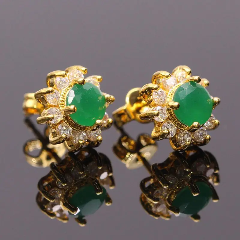 Jy Fashion Jewelry Yellow Green Stone Gold Color Earrings Jy Fashion Jewelry Yellow Green Stone Gold Color Earrings