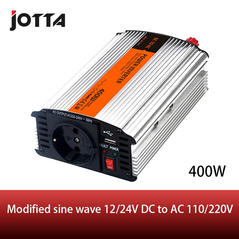 400 Вт модифицированный синусоидный инвентор с 12/24V DC to 110/220V AC Портативный автомобильный инвертирующий усилитель мощности