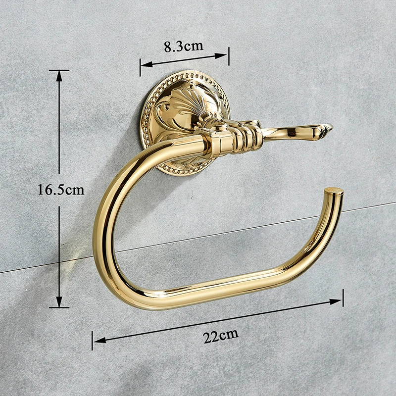 Роскошное Золотое полотенце для ванной комнаты, кольцо, аксессуары,, вешалка для полотенец, полотенце для ванной комнаты