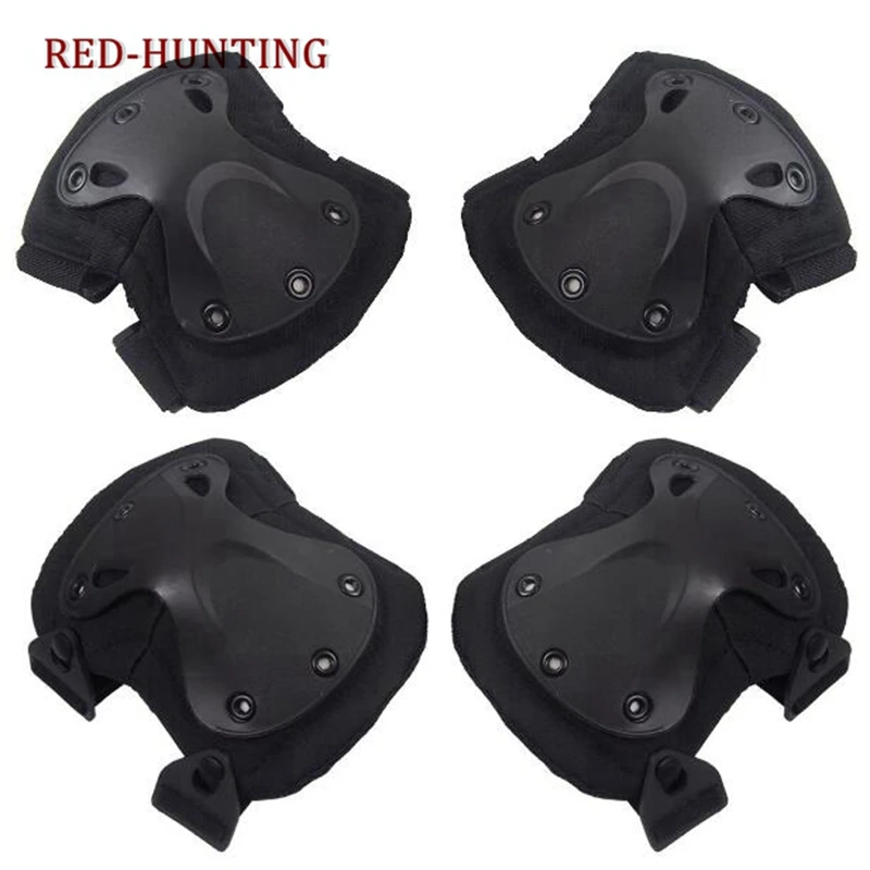 Hunting Shooting CS Elbow/&Knee Pad Tactical Military Compact Protective Gear Set