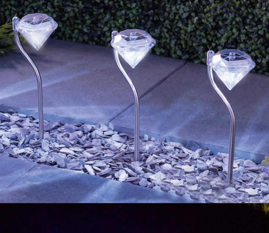 Solar do Jardim para Decorações ao ar Mudança da Cor Lâmpada para Quintal Paisagem ao ar Jogo de Diamante Levou Livre Luzes Pathway Solar Luz 7 Cheap Lâmpadas solares