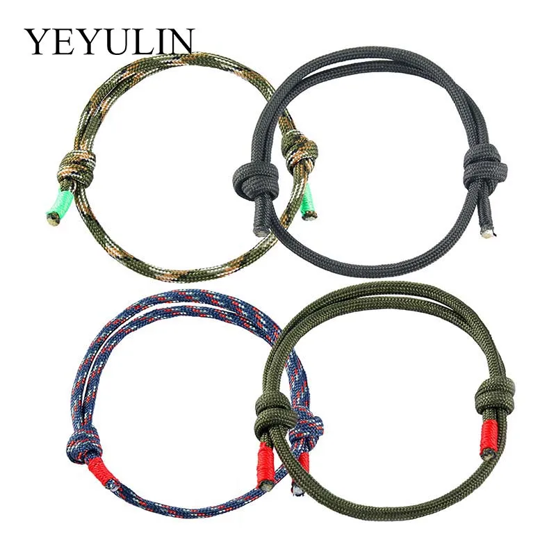 

4pcs 550 Survival Paracord Bracelet For Woman Men Emergency Parachute Rope Braided Cord Outdoor Sports Jewelry Gift