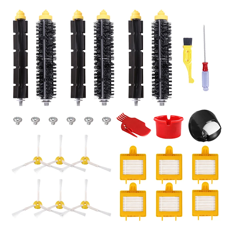 

Vacuum Cleaner HEPA Filter Bristle Beater Brush Kit For iRobot Roomba 700 Series 760 770 780 790 Vacuum Part 3-Armed Side Brush