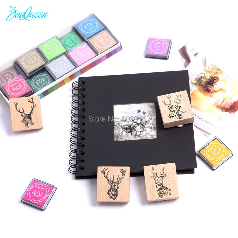 

Deer Wood Stamps for DIY Scrapbooking/Card Making/Sewing Fabric Clothings/Rubber Stamp set stationery Art Supply Decorations