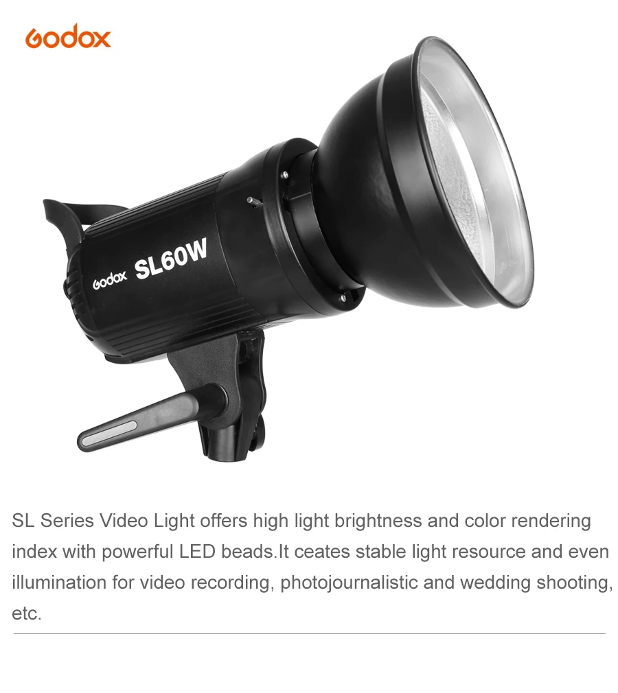 Godox SL-60W 60Ws 5600 белый VersionLED свет для студийной видеосъемки непрерывная лампа для камеры DV видеокамера SL-60W