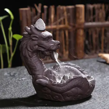 

Chinese Dragon Backflow Incense Burner Zen Ceramic Little Monk Incense Waterfall Aromatherapy Incense Sticks Holder Home Decor