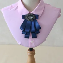 Модный свадебный костюм для мужчин и женщин, рубашка с воротником, галстук-бабочка, галстук ручной работы, британский жених, галстук-бабочка со стразами