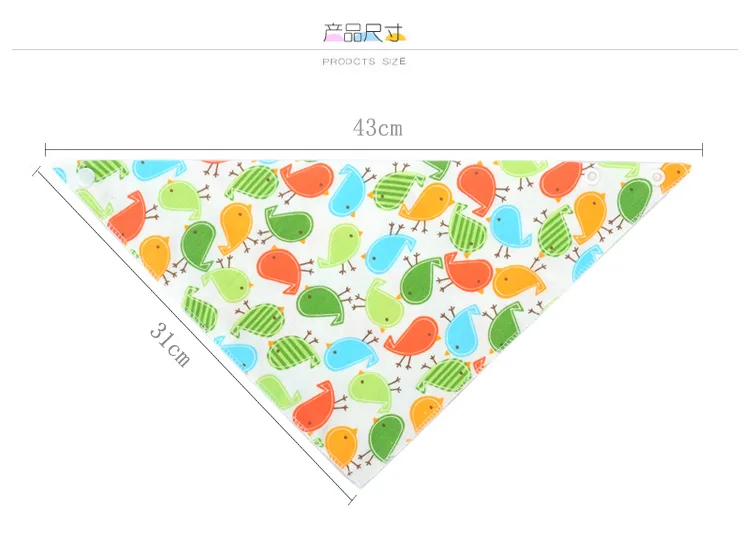 10pc/Lot 100% Cotton Triangle Head Scarf Boy Kerchief Girl Babador Bandana Dribble Bib Baby Silicone Anti-lost Chain Strap Adjustable 