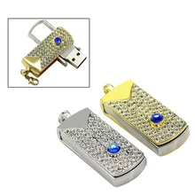 Real Capacity Jewelry Crystal Diamond Memory Stick Usb Flash Drive 64GB 32GB 16GB 2.0 Mini Usb 128GB Pendrive Girl Gift