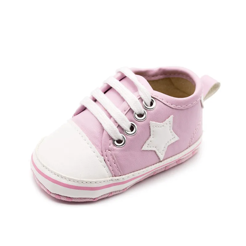 2018 Spring Baby Shoes Girls Boys First Walkers PU Leahter Star Print Toddler Baby Sneakers Newborn Baby Moccasins Crib Shoes
