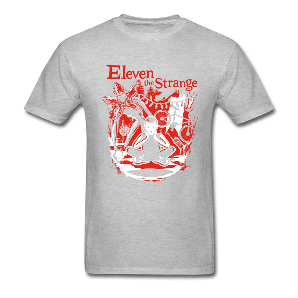 Eleven The Strange T Shirts Custom Short Sleeve 2018 New Fashion O Neck 100% Cotton Tops Tees Casual T-Shirt for Men Summer Fall Eleven The Strange grey