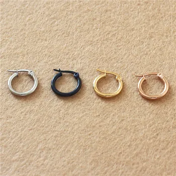 

Gold-color Plated Titanium 15mm Hoop Earrings 316 L Stainless Steel No Easy Fade Allergy Free