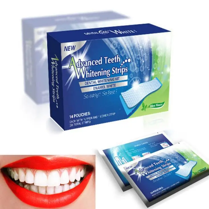 28Pcs/14Pair White Gel Teeth Whitening Strips Oral Hygiene Care Double