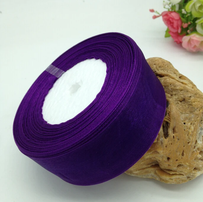

40MM 50 yards violet organza ribbon party wedding decoration Christmas products DIY packing belt A342