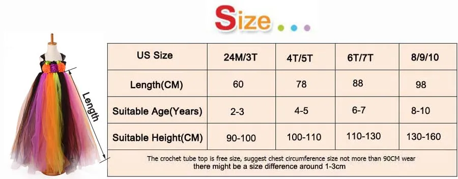 Colorful Bright Rainbow Halloween Tutu Dress Fancy Girls Carnival Party Dress Princess Kids Ball Gown Boutique Dresses (10)