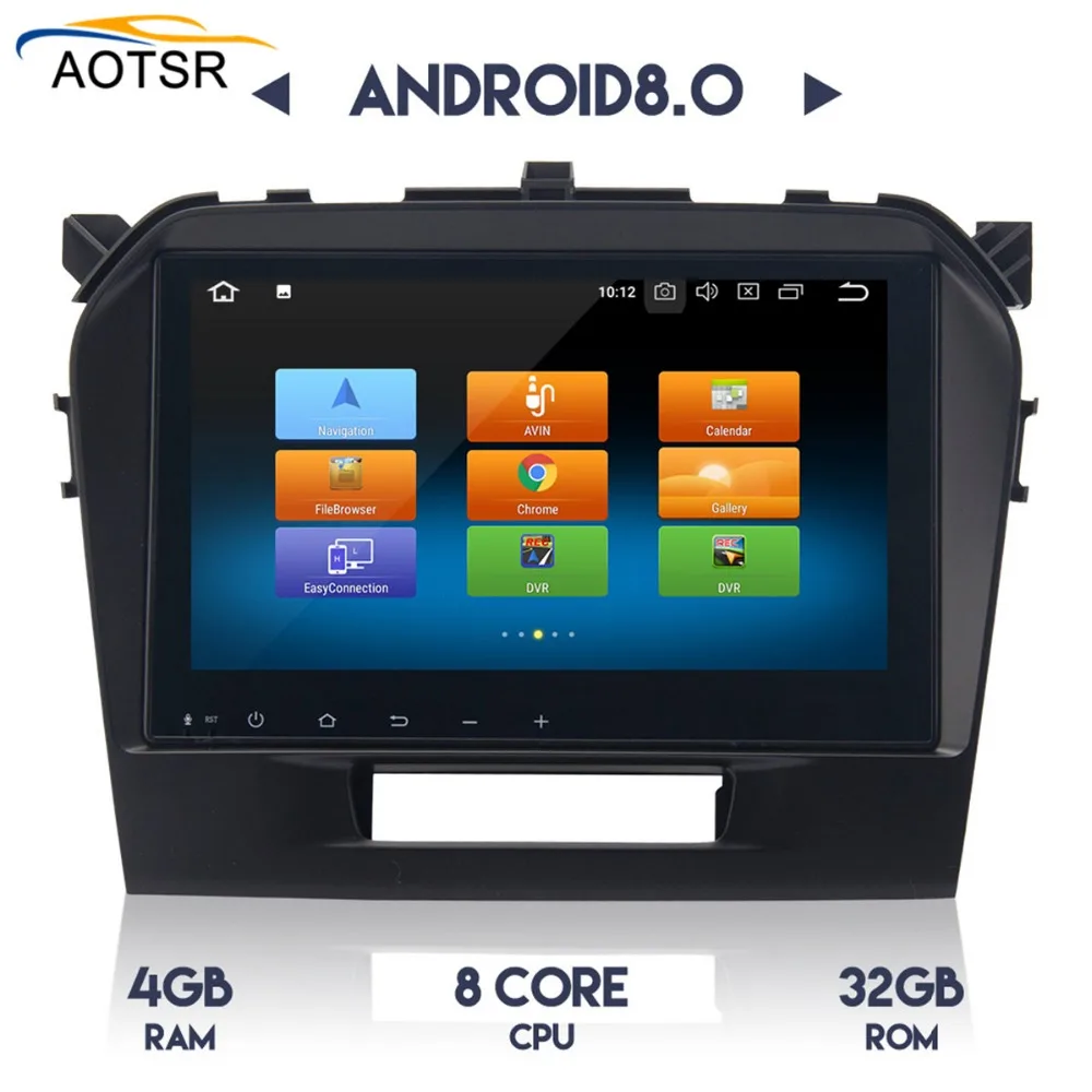 Discount 9"Android 8.0 Car GPS head unit for Suzuki Vitara 2016 2017 with Auto Stereo 4*50W MP4 Radio gps navigation Support WiFi 4G BT 4