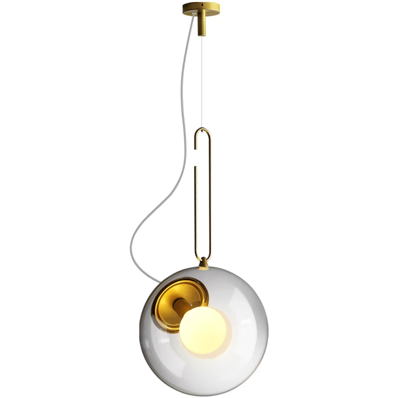 

Restaurant bubble pendant lights American Retro personality Bar Cafe dining room Golden Glass ball The Industrial Wind
