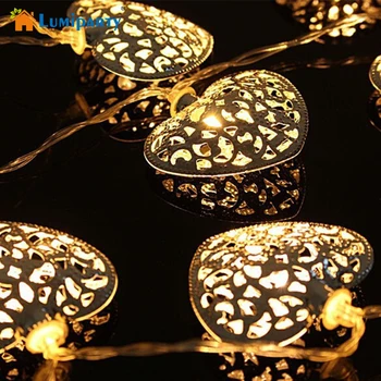 

Lumiparty 20LED 2.5M Sliver Heart-shaped Fairy String Lights outdoor Christmas decorations Battery Operated Party Supplies