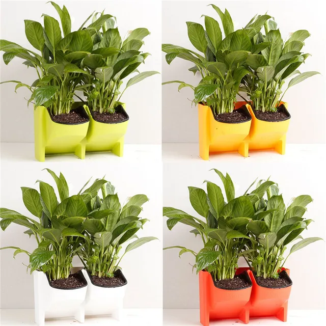 Stackable 2 Pockets Vertical Wall Planter Self Watering Hanging Stackable 2 Pockets Vertical Wall Planter Self Watering Hanging Garden Flower Pot For Indoor