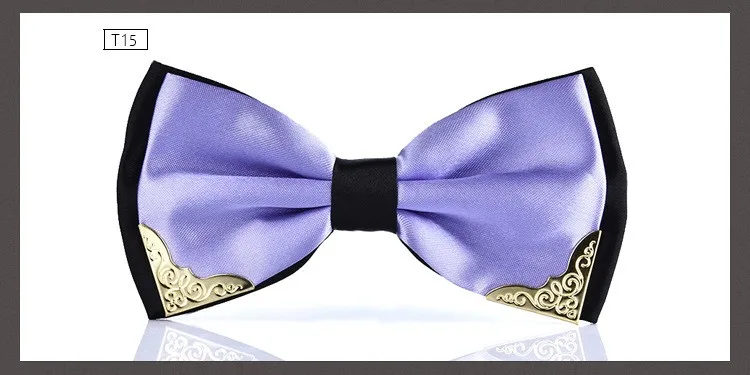 Для мужчин галстук бабочка двойной цвет слои металлический уголок рубашка интимные аксессуары Свадебная вечеринка галстуки бабочка