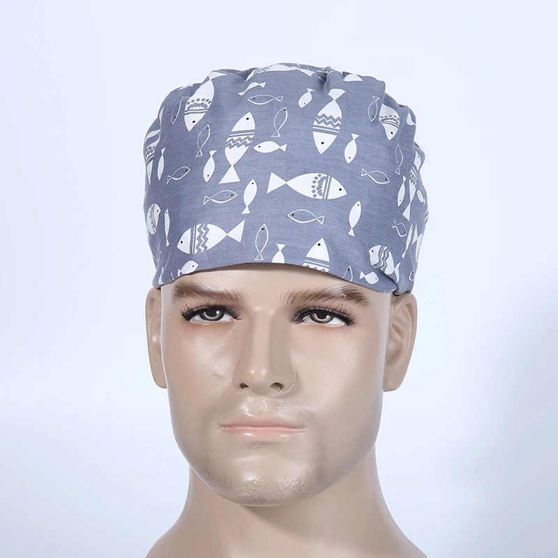 Unisex Hospital Adjustable Medical Caps 100 Cotton Surgical Caps Scrub