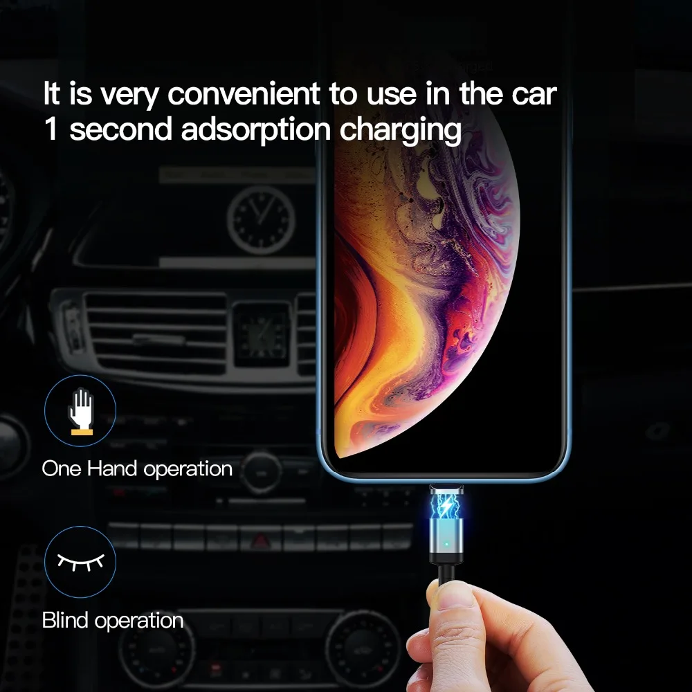 Magnetic Cable For iphone for Lighting Cable Micro USB C Cable mi9 Type C Fast Charging Adapter Micro USB Type-C Magnet Charger