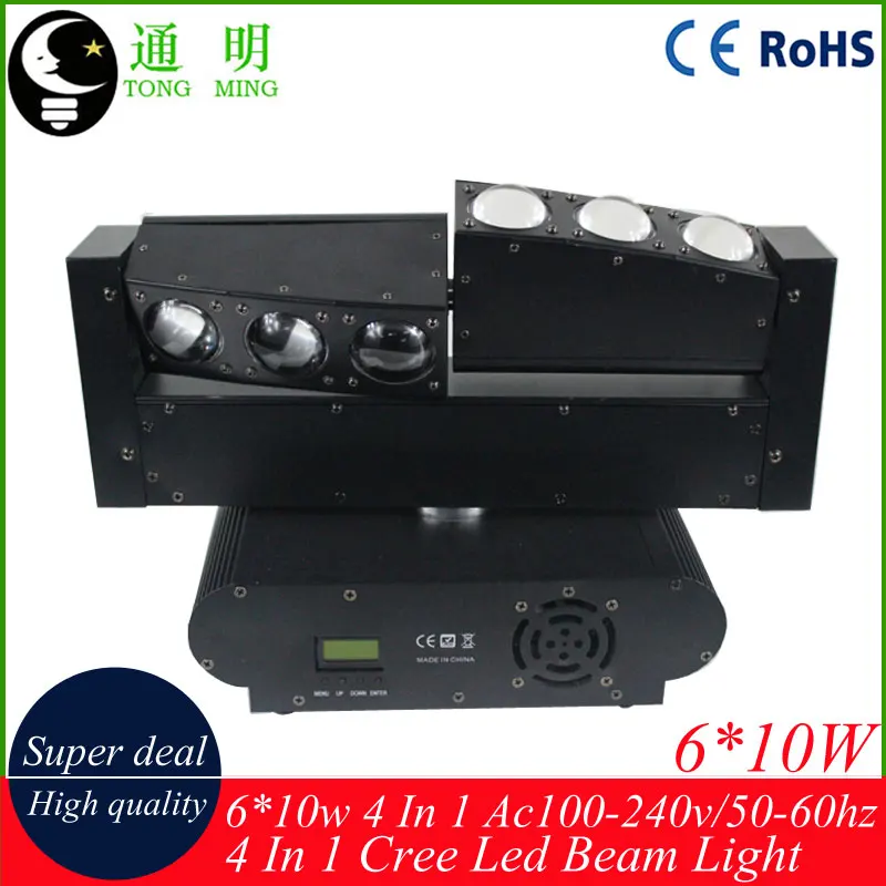 

High Power Led Beam Light 6*10w Cree Led Moving Head Light 100/240 Professional Stage Dj /Bar/Home Entertainment Lighting Effect