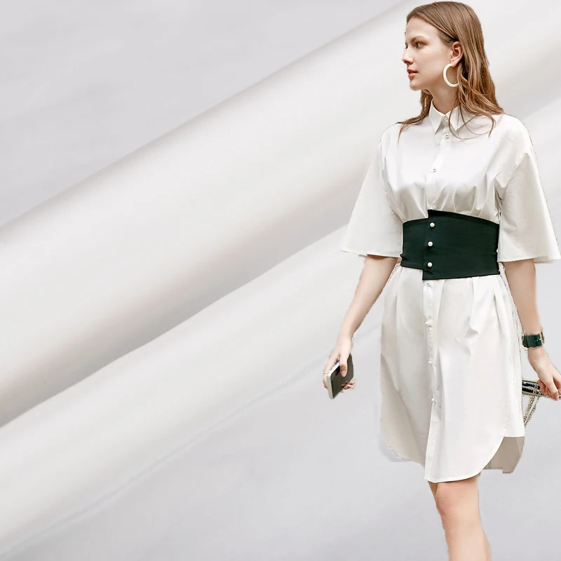 

The white cotton satin silk fabric for dress shirt bazin riche getzner tissu coton tissus tecidos para costura material sewing