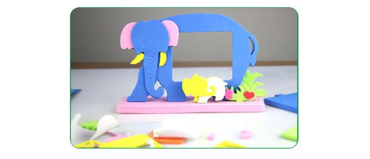 Ева мультфильм фоторамка DIY Аппликация детская ручной работы-тканевые мультфильм фото рамка с животным художественных промыслов подарок