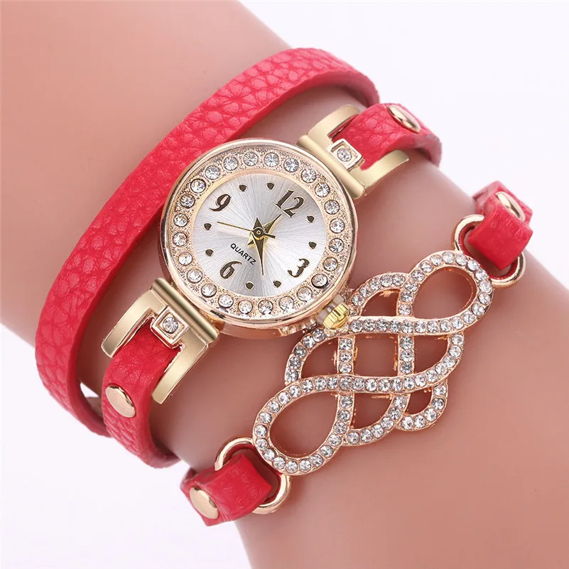 Высококачественные красивые модные женские часы-браслет, женские часы, повседневные Аналоговые кварцевые наручные часы-браслет для женщин, часы A40 - Цвет: Red