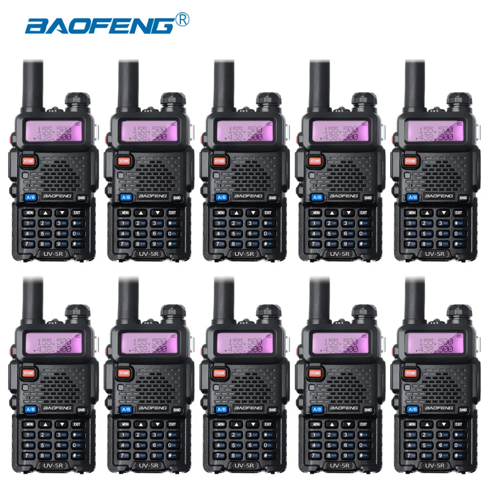 

10Pcs Baofeng UV-5R Walkie Talkie Wholesale UV5R CB Radio FM 128CH VOX Ham Radio Long Distance Transceiver for Hunting Radio