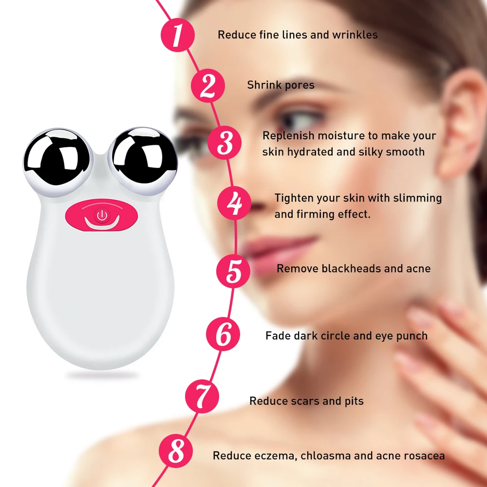  Mini Microcurrent Face Lift Machine Multifunction Beauty Device Skin Tightening Facial Wrinkle Blac