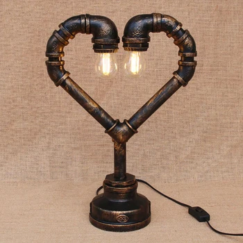 

Industrial Steam Punk Pipe heart desk Lights lamp modern e27/e26 110V-220V sconce for bedroom bedside workshop office bar cafe