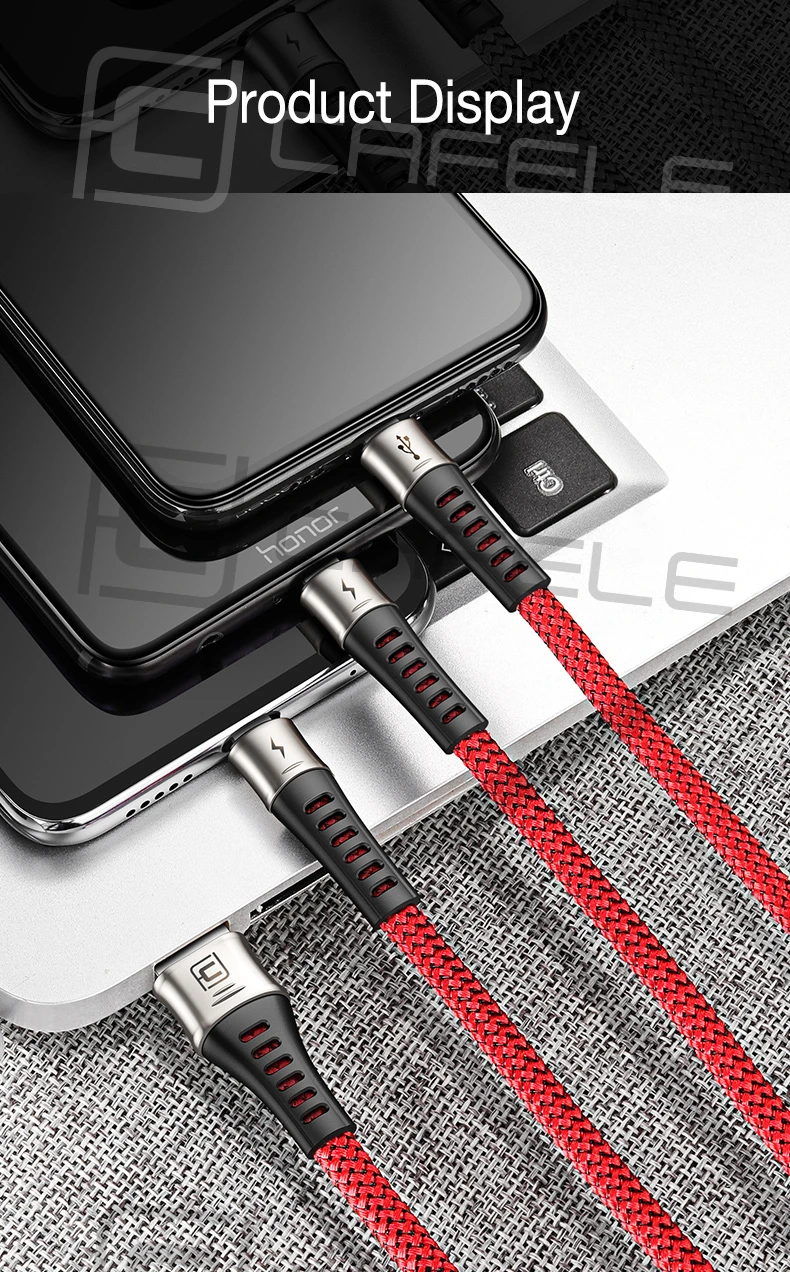 Cafele мобильный телефон USB кабель для iPhone 7 6S Max 3A Быстрый кабель для зарядки USB type C Micro 130 см кабель для передачи данных для samsung Xiaomi