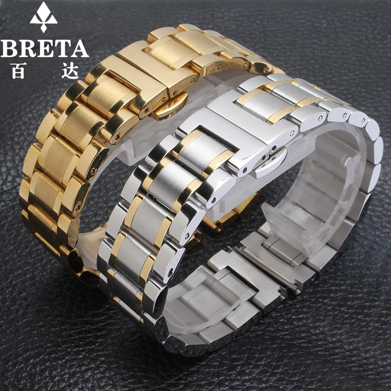 Ремешок BRETA из нержавеющей стали для часов металлический звеньевой браслет